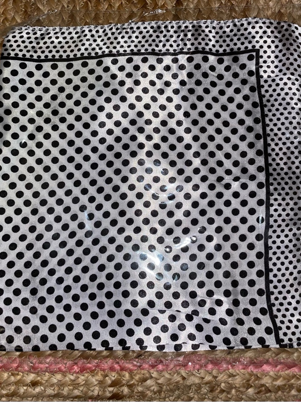 Classic Polka Dot Satin Scarf - Black & White